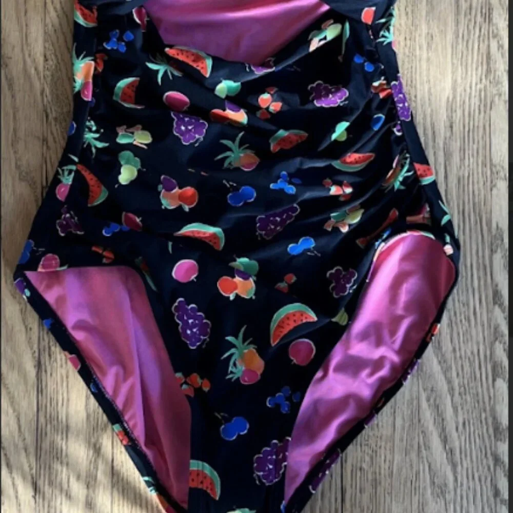 Kate Spade Womens Swimsuit Summer Fruit One Piece Cutout Front NWT SZ M - Picture 5 of 8